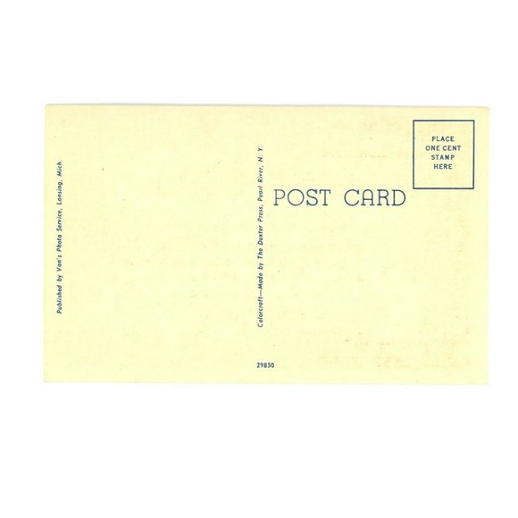 Vintage Postcard Lansing Michigan Bank Of Lansing Building Travel USA Unposted - Picture 2 of 2